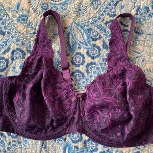 Amoureuse eggplant lace bra 46c